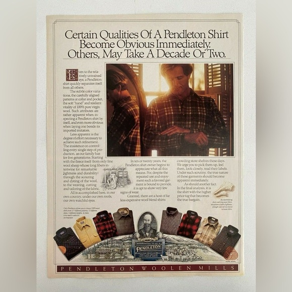 PENDLETON Brown/Gray 100% Wool Vintage Great Condition Size Medium 1960’s - Picture 16 of 16